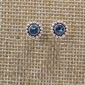 Brighton Earrings Twinkle Blue Silvertone Metal Blue Crystal Stud Posts Sparkle